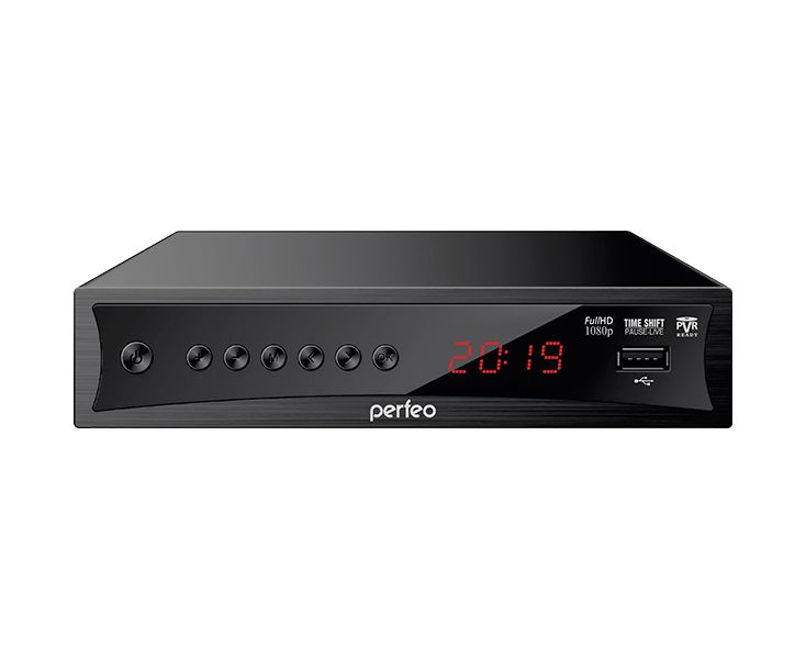 Ресивер DVB-T2 Perfeo "CONSUL" PF_A4413 черный DVB-T, DVB-T2, IPTV через Wi-Fi адаптер (адаптер в комплект не входит)