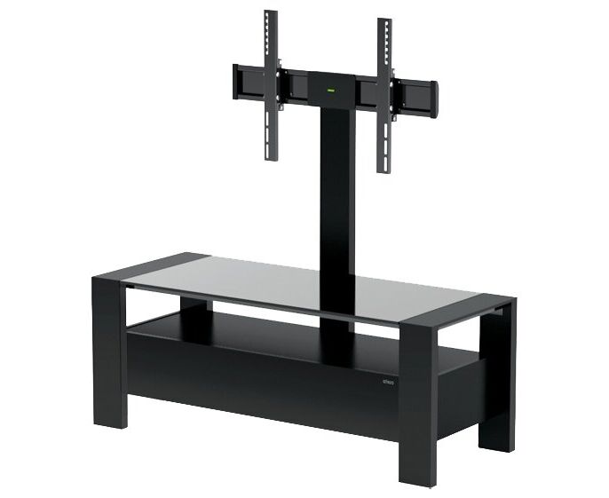 Стойка для ТВ HOLDER TV-34110 черный матовый+черное стекло