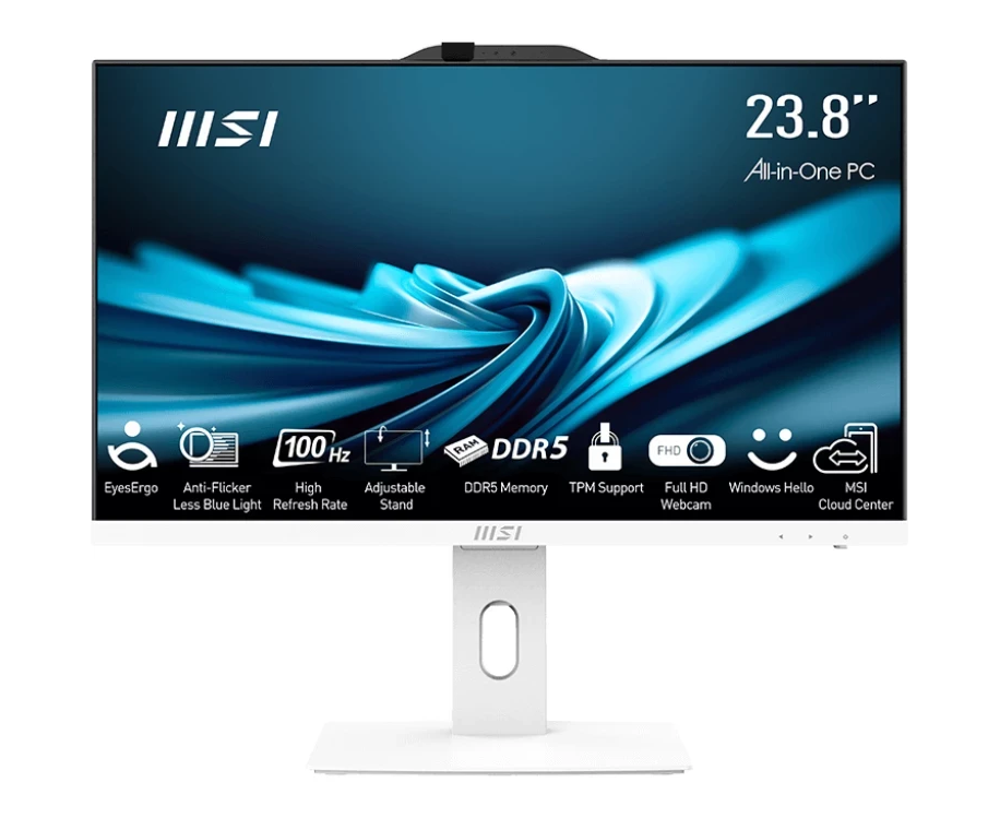 Моноблок MSI Pro AP242 P 14 M-807 XRU (9 S6-AE0622-1057) Full HD i7 14700 (2.1) 32 Gb SSD512 Gb UHDG 770 без ОС Gbit Eth BT 120 W клавиатура мышь Cam белый