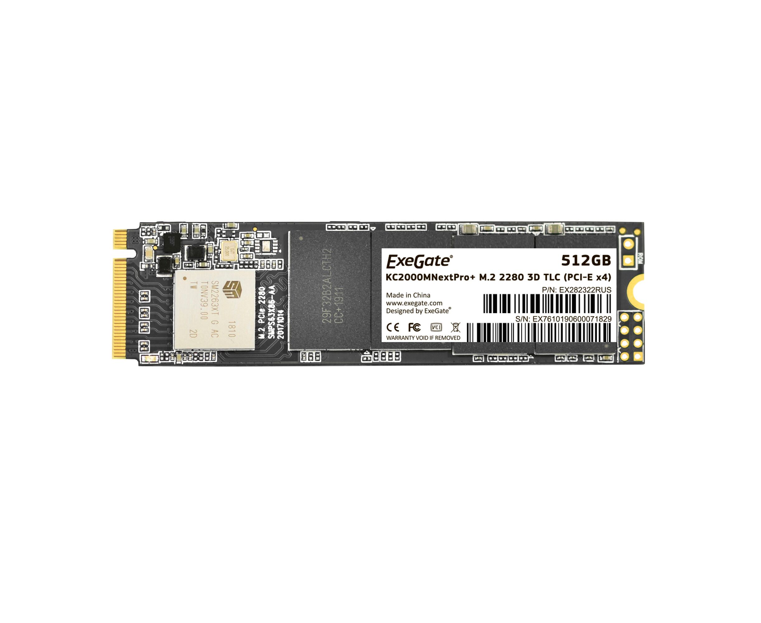 SSD Exe Gate EX282322 RUS KC2000 M Next Pro+ 512 Gb M.2 2280 3 D TLC PCI-E x4