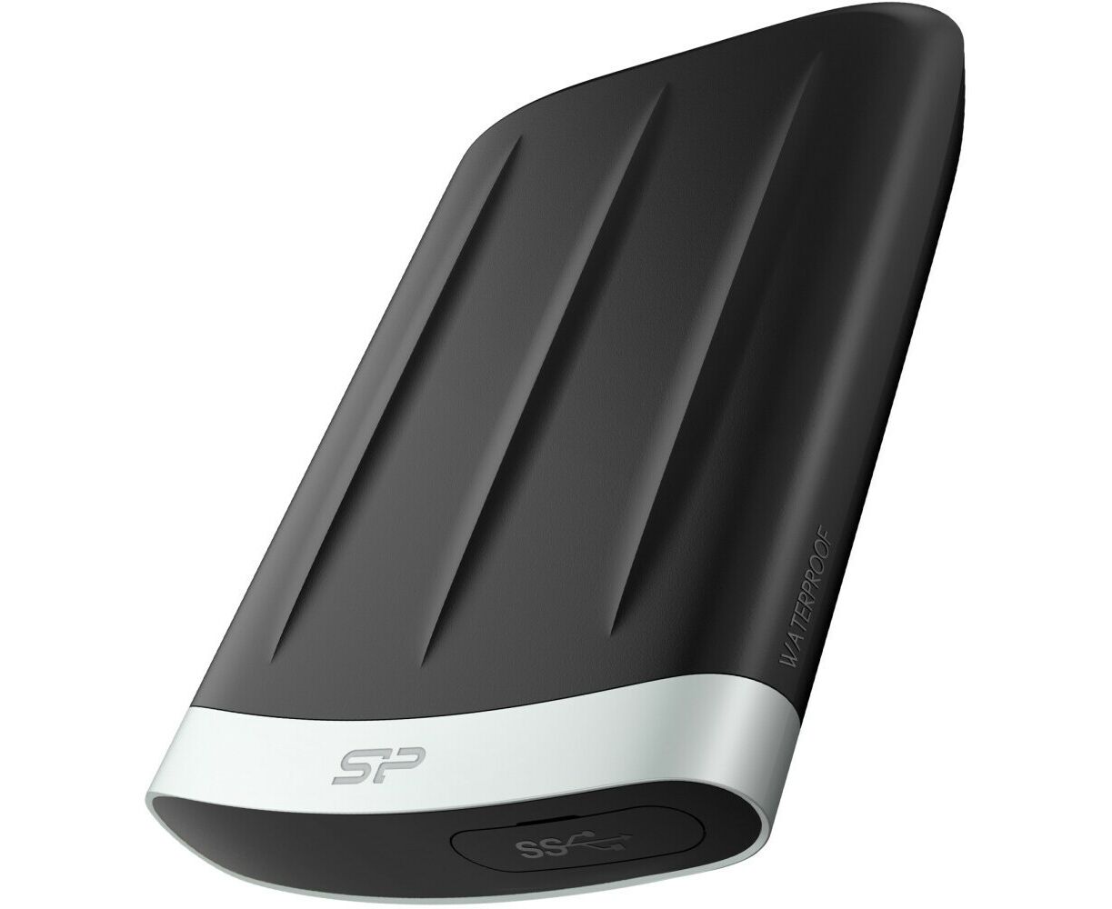 Внешний HDD Silicon Power Armor A65 B SP020 TBPHD65 BS3 G 2 TB, 2.5", USB 3.2, Черный/Серый
