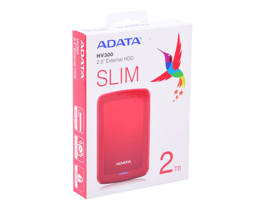 Внешний жесткий диск 2 TB A-DATA HV300, 2,5" , USB 3.1, красный