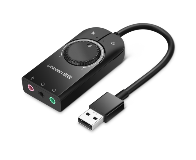 Звуковая карта Ugreen CM129 (40964) USB External Stereo Sound Adapter 15cm black