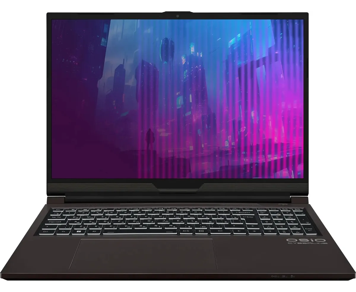Ноутбук OSIO Cyber Line C160i-003 16.1", IPS, Intel Core i5 12600 H 1.2 ГГц, 6 ядер, 16 ГБ 512 ГБ SSD, RTX 4060 - 8 ГБ, без ОС коричневый