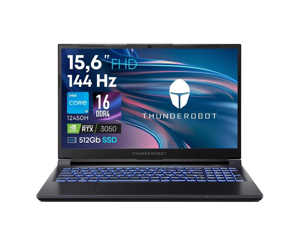 Ноутбук Thunderbook 911 S Core D (JT009 K00 FRU) 15.6"/i5-12450 H/16 ГБ DDR4/512 ГБ SSD M.2/Ge Force RTX 3050 4 GB GDDR6/no OS/черный/2.1кг