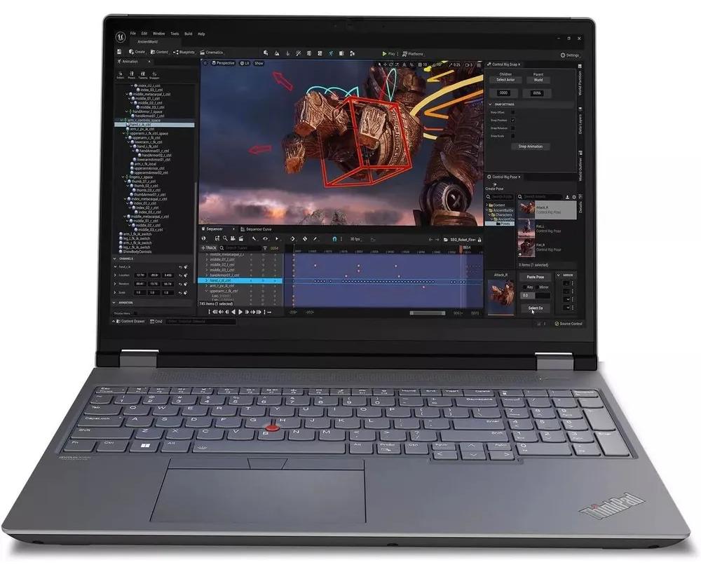 Ноутбук Lenovo Think Pad P16 G2 (21 FBA0 R7 CD) Intel Core i7-14700 HX/16 Gb/SSD512 Gb/RTX2000 8 Gb/16"/IPS/WUXGA/1920x1200/60 Hz/Win11 Pro/Storm Grey