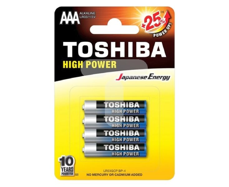 Батарейка Toshiba LR03/4 BL High Power Alkaline