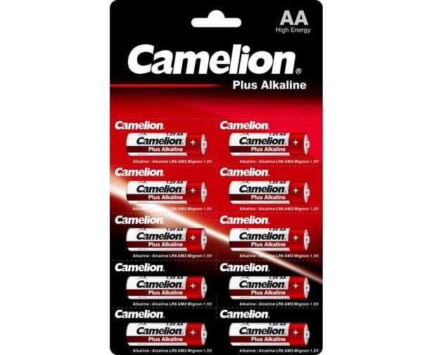 Батарейка AA Camelion LR06-10 BL Plus Alkaline (14135) 1.5 B, 1 * 10, (10 /120/720)