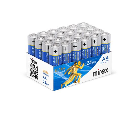 Батарейка AA Mirex LR6-24 Box Ultra Alkaline (23702-LR6-B24) 1.5 B, (24/480)
