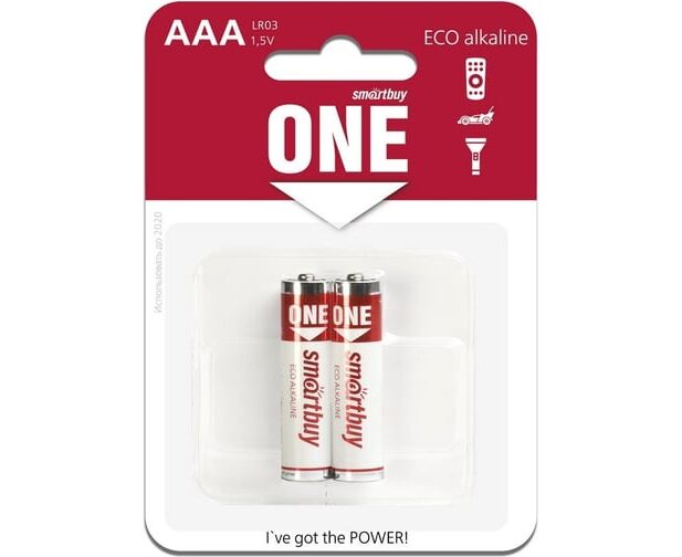 Батарейка Smartbuy LR03, AAA, Eco, щелочная (SOBA-3 A02 B-Eco) блистер 2 шт.