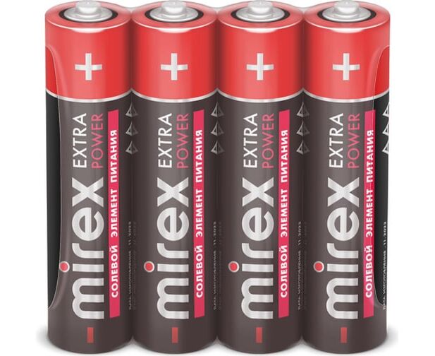 Батарейка AAA Mirex R03-4 P Extra Power (23702-ER03-S4) 1.5 B, (4/60/2400)