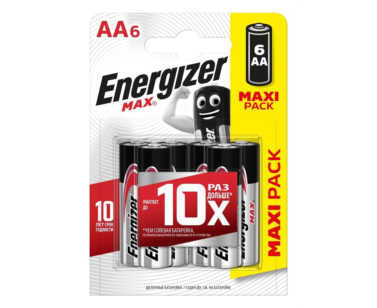 Батарейка AA Energizer LR06-6 BL Max (E301533803) (6/72)
