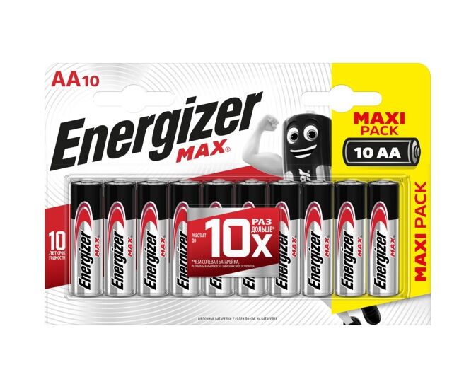 Батарейка AA Energizer LR06-10 BL Max (E301534601) (10/120)
