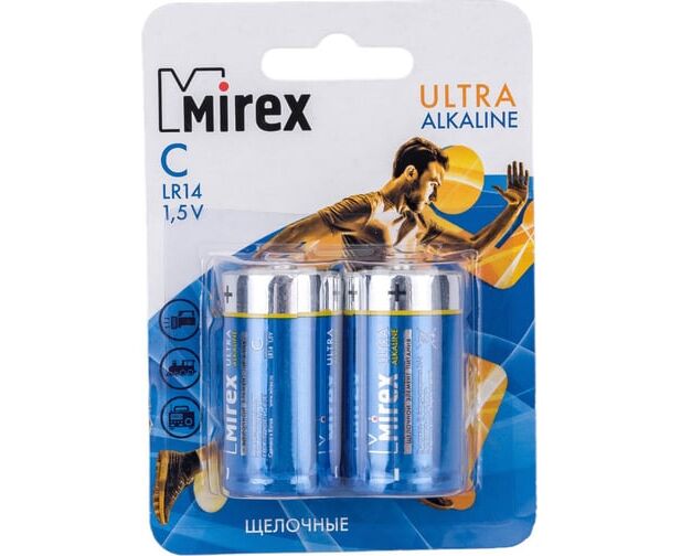 Батарейка C Mirex LR14-2 BL Ultra Alkaline (23702-LR14-E2) 1.5 B, (2/12/96)