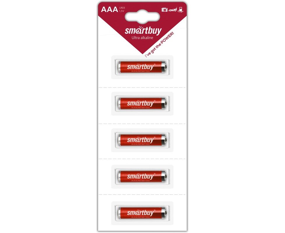 Батарейка AAA Smart Buy R03-5 BL (SBBA-3 A05 B) 1.5 B, (5/60/600)