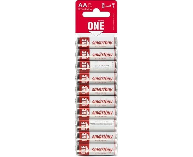 Батарейка AA Smart Buy LR06-10 BL One Eco Alkaline (SOBA-2 A10 B-Eco) 1.5 B, (10/300/600)