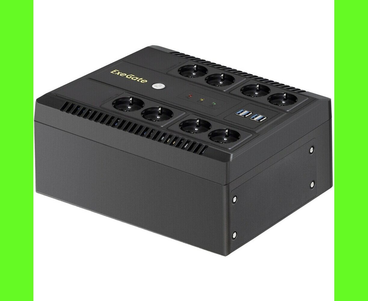 ИБП Exe Gate Neo NNB-1000.LED.AVR.8 SH.CH (EX293855 RUS) 1000 VA/650 W Black