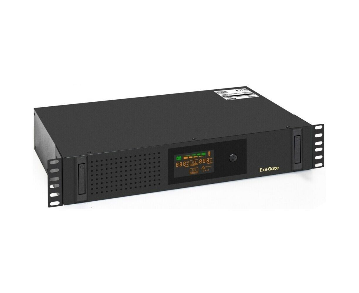 ИБП Exe Gate Server RM UNL-2000.LCD.AVR.2 SH.3 C13.USB.2 U (EX293851 RUS) 2000 VA/1200 W Black