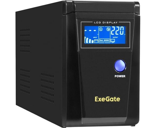 ИБП Exegate Sine Tower SN-600.LCD.AVR.2 SH EX295980 RUS инвертор, синус, для котла 600 VA/360 W, чистая синусоида, LCD дисплей, AVR, 2*Schuko