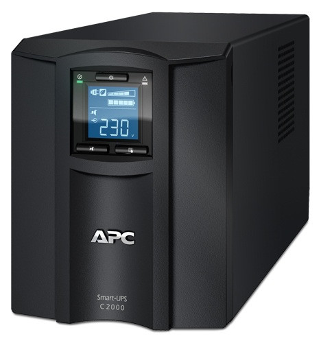 ИБП APС Smart-UPS C 2000 VA LCD,интерактивный, 2000 ВА / 1300 Вт, количество выходных разъемов: 7 (6шт - С13, 1шт - С19), USB