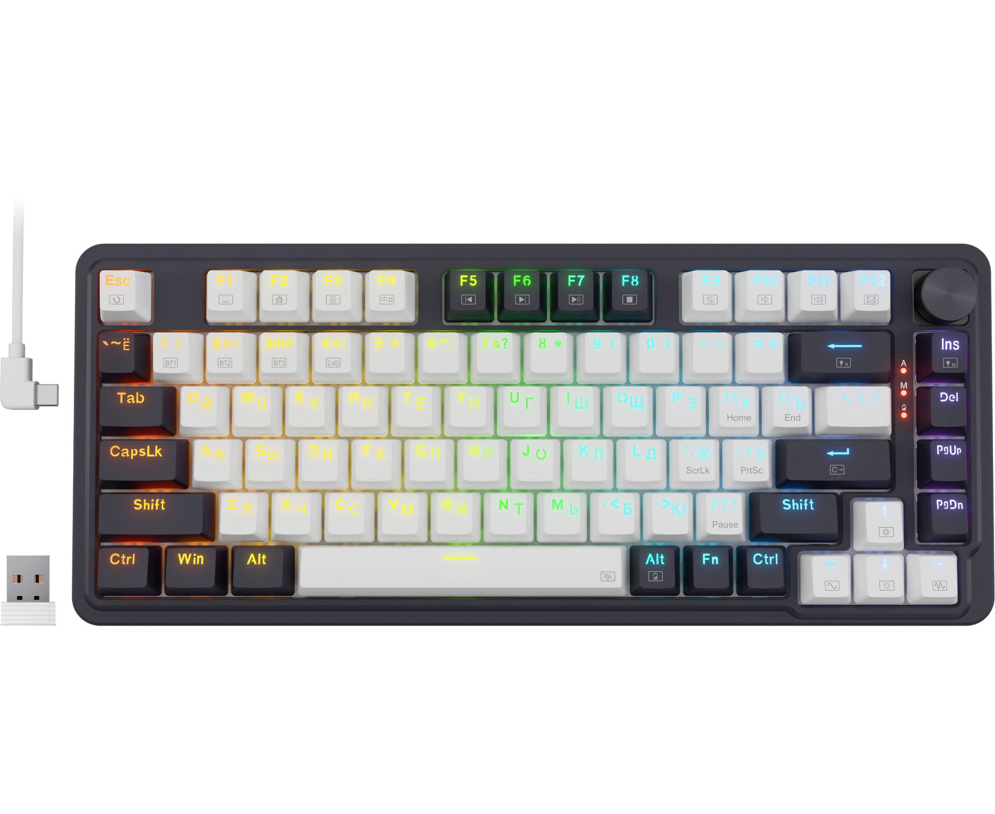Клавиатура REDRAGON Ucal Pro, RGB бел/черн (72008)