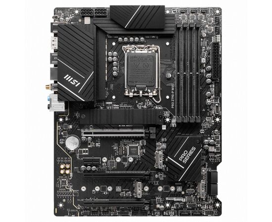 MB s1700 MSI PRO Z790-P Wi Fi, 4*DDR5, 3*PCI Ex16, 1*PCI Ex1, 4*M.2, 2*Type C, 1*USB3.2 Gen2, 6*USB3.2 Gen1, 16*USB2.0, 6*SATA3.0, 2.5 G, DP, HDMI, ATX, RTL