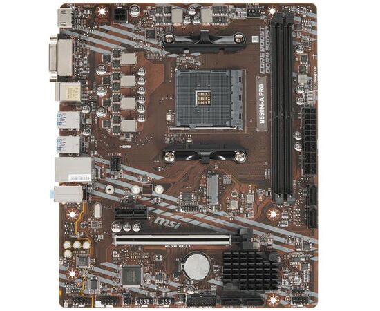 MB s AM4 MSI B550 M-A PRO, AMD B550, 2x DDR4-3200 МГц, 1x PCI-Ex16, 1x M.2, Micro-ATX