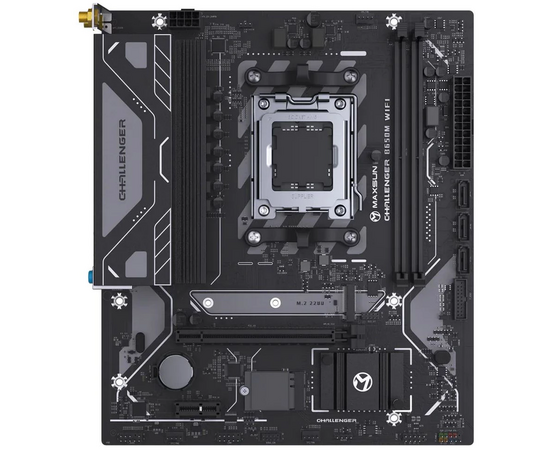 MB s AM5 Maxsun MS-Challenger B650 M Wifi (6940709695456), AMD B650, 2x DDR5-4800 МГц, 1x PCI-Ex16, 1x M.2, Micro-ATX