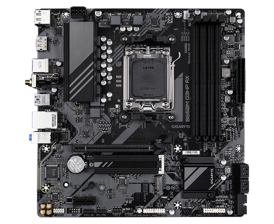 MB s AM5 Gigabyte B650 M D3 HP AX, AMD B650, 4x DDR5-5200 МГц, 1x PCI-Ex16, 2x M.2, Micro-ATX