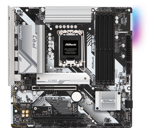 MB s1700 AS Rock B760 M Pro RS Intel B760, 4x DDR5-4800 МГц, 2x PCI-Ex16, 3x M.2, Micro-ATX