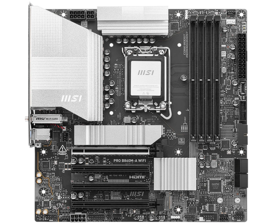 Материнская плата MSI Pro B860 M-A Wifi Soc-1851 Intel B860 4x DDR5 m ATX AC 97 8ch(7.1) 5 Gigabit RAID+HDMI+DP
