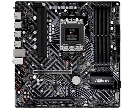 MB s AM5 AS Rock B650 M PG LIGHNING, AMD B650, 4x DDR5-5200, HDMI+DP, 2x PCI-Ex16, 4x SATA3(RAID 0/1/10), 3x M.2, 8 Ch Audio, 1x2.5 G Lan, (4+4)x USB2.0, (3+4)x