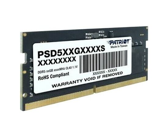 ОЗУ Patriot Signature PSD516 G560081 S DDR5 16 Gb 5600 M Hz RTL PC5-44800 CL46 SO-DIMM ECC 288-pin 1.1 В single rank Ret