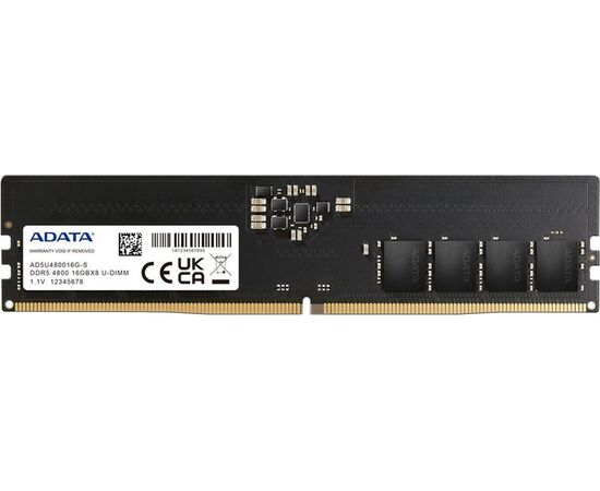 ОЗУ ADATA AD5 U480016 G-S 16 GB DDR5 4800 UDIMM, CL40, 1.1 V
