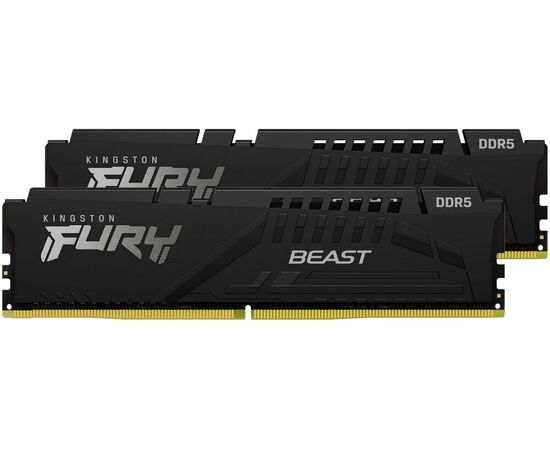 ОЗУ Kingston Fury Beast Black XMP CL40 (KF552 C40 BBK2-64) DDR5 DIMM 64 Gb PC41600, 5200 Mhz, (Kit of 2) (retail)