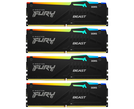 ОЗУ Kingston Fury Beast KF560 C40 BWAK4-64 DDR5 - 4x 16 ГБ 6000 МГц, DIMM, Ret