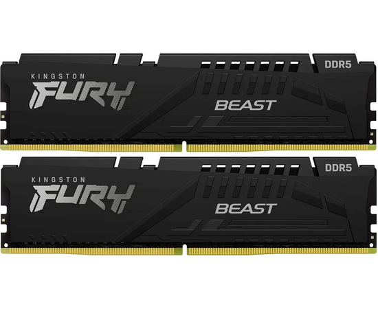 ОЗУ Kingston Fury Beast Black EXPO CL32 (Kit of 2) (KF564 C32 BBEK2-32) DDR 5 DIMM 32 Gb PC51200, 64000 Mhz, (retail)