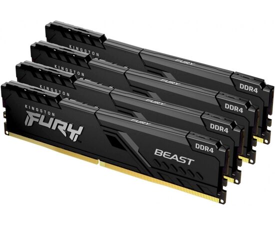 ОЗУ Kingston KF432 C16 BBK4/128 128 GB 3200 M Hz DDR4 CL16 DIMM (Kit of 4) FURY Beast Black