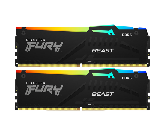 ОЗУ Kingston Fury Beast RGB (KF560 C36 BBE2 AK2-64) DDR5 64 Gb 6000 Mhz CL36 K2 2x32 Гб