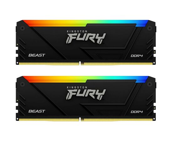 ОЗУ Kingston Fury Beast Black RGB XMP KF436 C17 BB2 AK2/16 16 GB DDR4 3600 M Hz DIMM kit 2x8 Gb, CL17, 1.35 V 288-pin Non-ECC