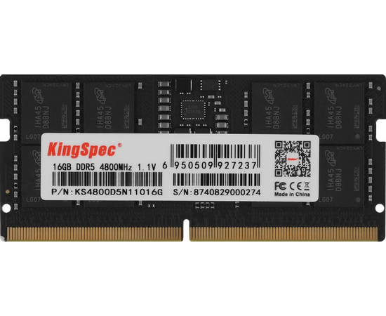 ОЗУ Kingspec KS4800 D5 N11016 G DDR5 16 GB 4800 M Hz RTL PC5-38400 CL40 SO-DIMM 288-pin 1.1 В single rank Ret