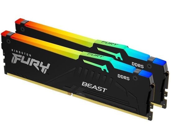 ОЗУ Kingston Fury Beast Black EXPO RGB KF556 C36 BBEAK2-32 32 GB U-DIMM DDR5 , 5600 МГц, CL36 (Kit of 2)