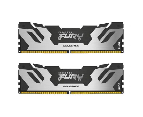 ОЗУ Kingston Fury Renegade Silver/Black 96 GB (KF564 C32 RSK2-96) DDR5 6400 XMP Non-ECC Unbuffered DIMM (Kit 2*48gb) 2 RX8 32-39-39 1.4 V 288-pin 24 Gbit