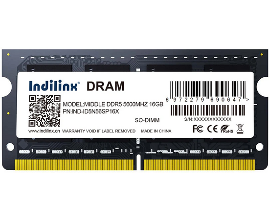 ОЗУ Indilinx IND-ID5 N56 SP16 X, DDR5 SO-DIMM 16 Gb, 5600 Mhz, CL47
