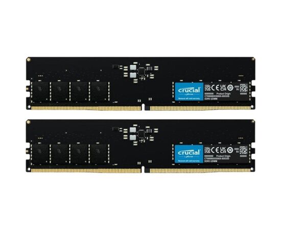 ОЗУ Crucial CT2 K32 G56 C46 U5 DDR5-5600 64 GB Kit (2x32 GB) UDIMM CL46 Black 1.1 V, 1 Year Warrаnty
