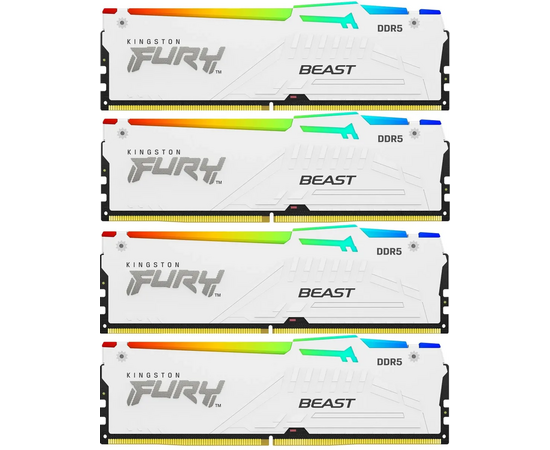 ОЗУ Kingston Fury Beast KF552 C40 BWAK4-128 DDR5 - 4x 32 ГБ 5200 МГц, DIMM, White, Ret