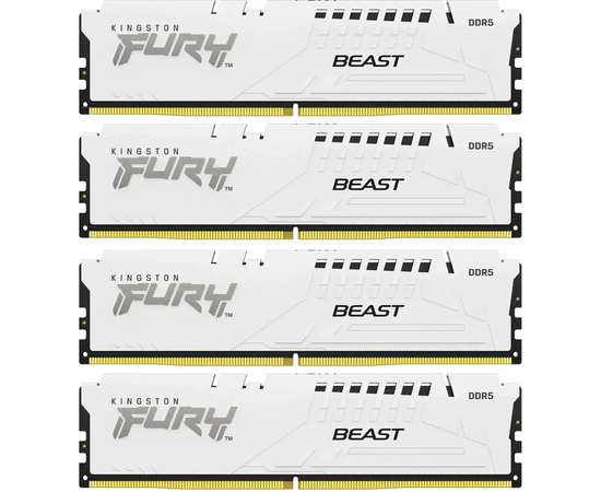 ОЗУ Kingston Fury Beast KF556 C40 BWK4-128 DDR5 - 4x 32 ГБ 5600 МГц, DIMM, White, Ret