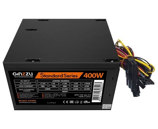 Блок питания Ginzzu SA400 ATX Черный
