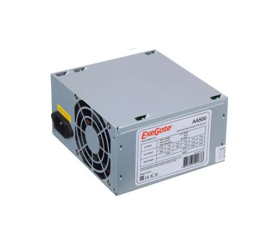 Блок питания Exe Gate EX256711 RUS-PC 500 W AA500, ATX, PC, 8cm fan, 24p+4p, 2x SATA, 1x IDE + кабель 220 V