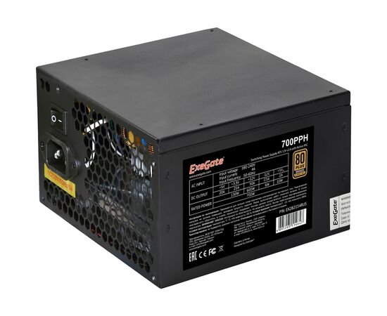 Блок питания Exe Gate 700 PPH EX282154 RUS 80 Plus Bronze 700 W (ATX, APFC, КПД 89 (80 Plus Bronze)